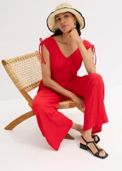 Jumpsuit aus strukturiertem Crêpe