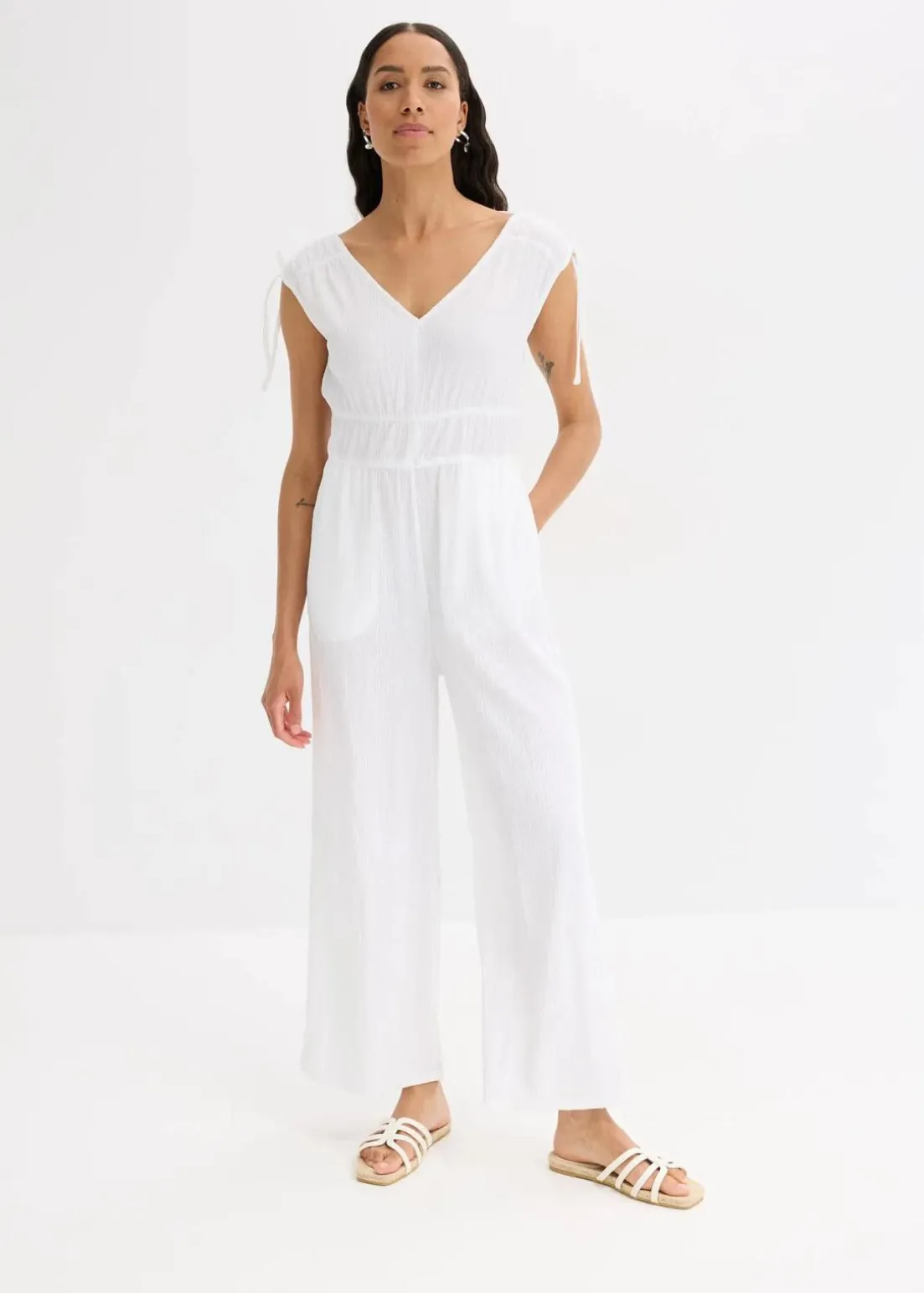 Jumpsuit aus strukturiertem Crêpe
