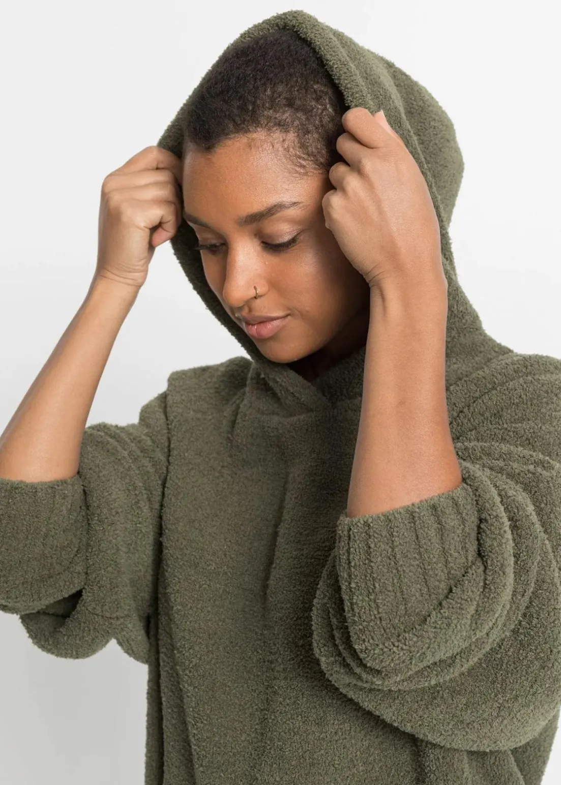 Kapuzenpullover in Teddy-Fleece