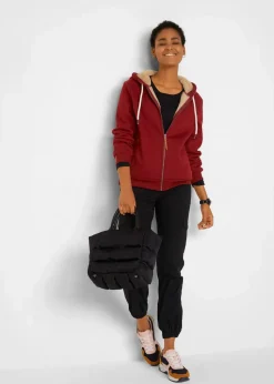 Kapuzen-Sweatjacke mit Teddyfutter