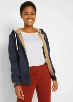 Kapuzen-Sweatjacke mit Teddyfutter