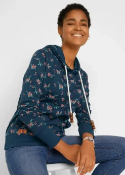 Kapuzensweatshirt mit Kordeln aus reiner Baumwolle