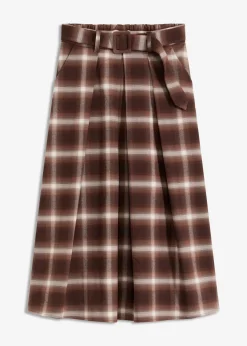Karo Faltenrock und Gürtel (2-tlg.Set)