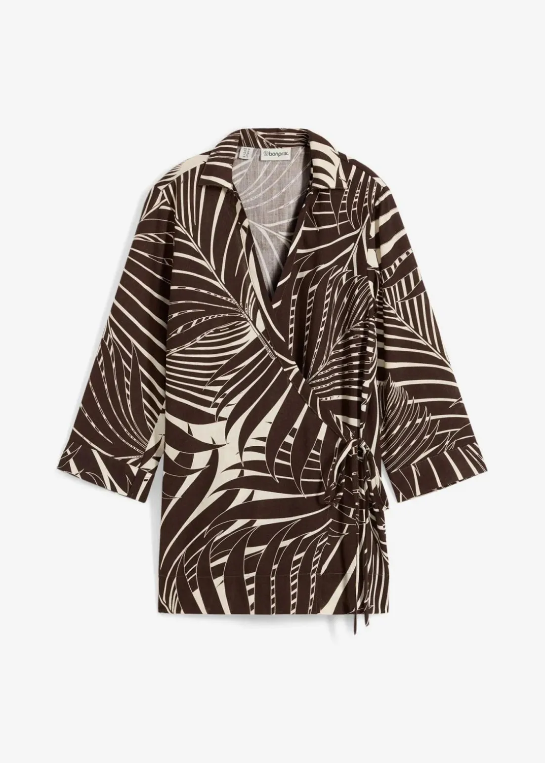 Kimono-Bluse in Leinenoptik