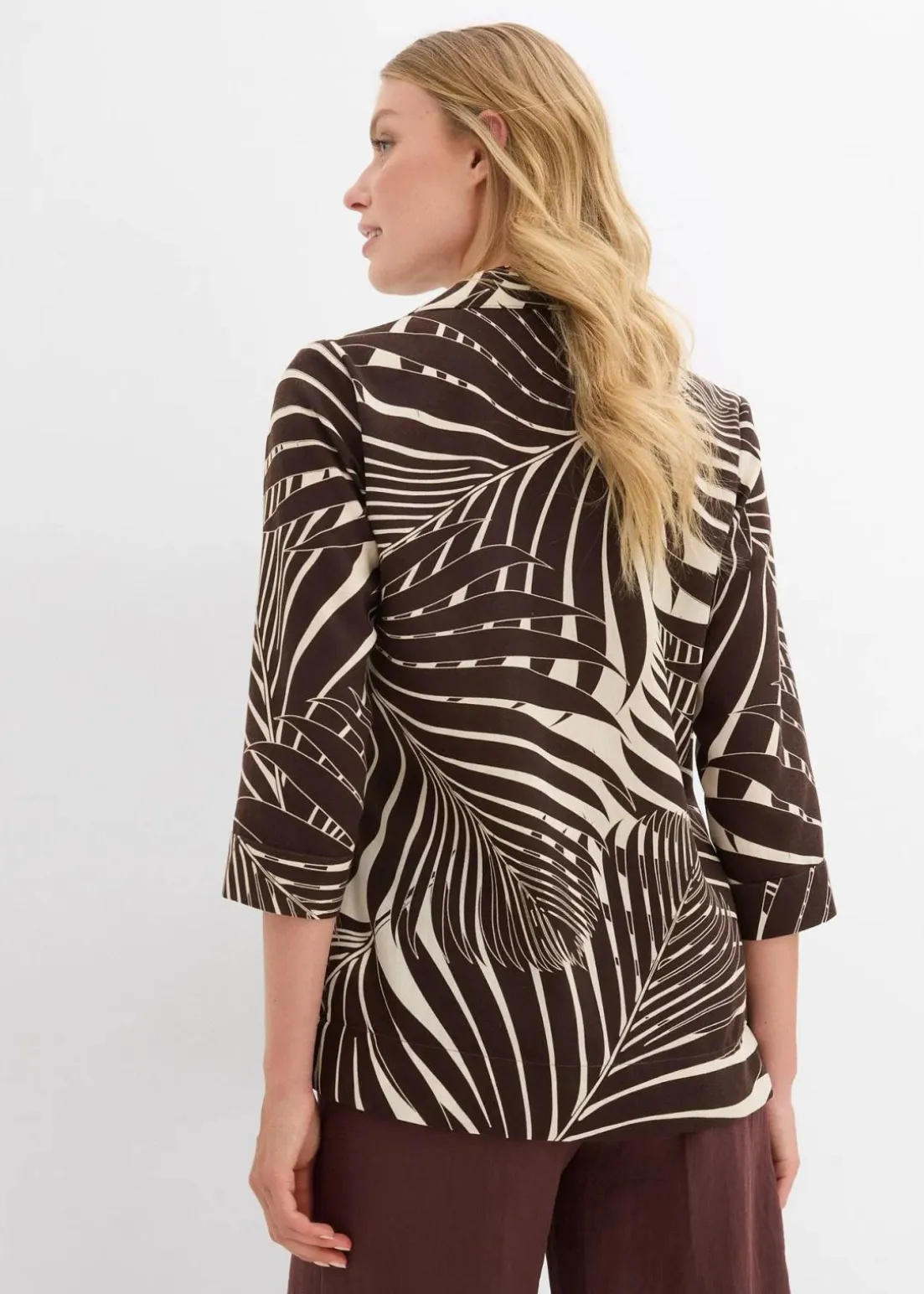 Kimono-Bluse in Leinenoptik