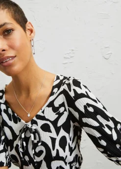 Kleid aus Jersey-Crêpe mit langem Schlitz