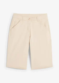 Knielange Baumwoll-Bermuda mit Utility-Details