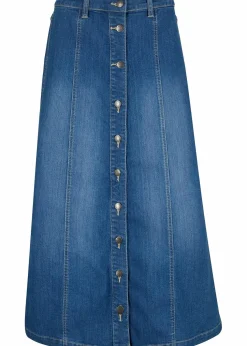 Komfort-Stretch-Jeansrock, Midi-Länge