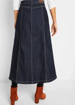 Komfort-Stretch-Jeansrock, Midi-Länge