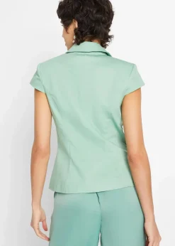 Kurzarm Blazer aus Baumwollsatin