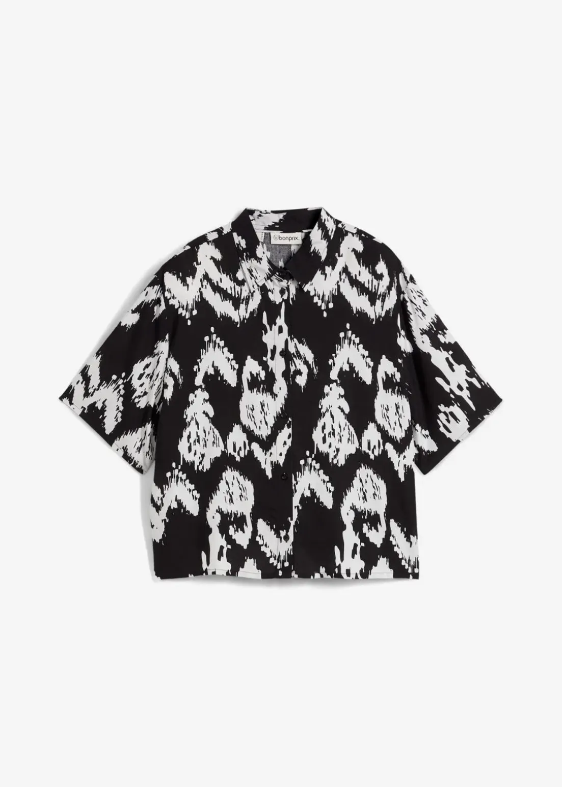 Kurzarmbluse aus fließender Viskose