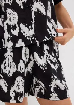 Kurzarmbluse aus fließender Viskose