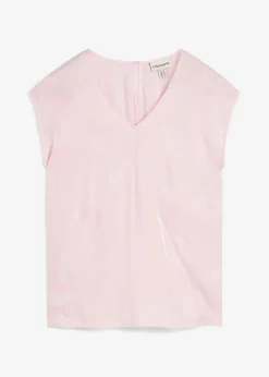 Kurzarmbluse aus glänzendem Satin