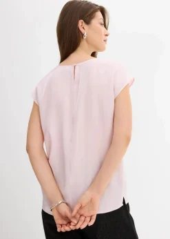 Kurzarmbluse aus glänzendem Satin