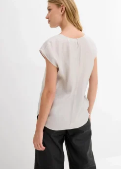 Kurzarmbluse aus glänzendem Satin