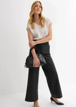 Kurzarmbluse aus glänzendem Satin