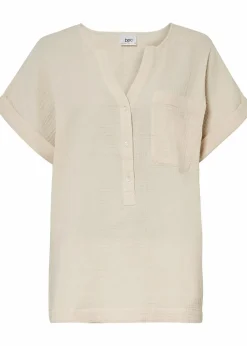 Kurzarmbluse aus Musselin