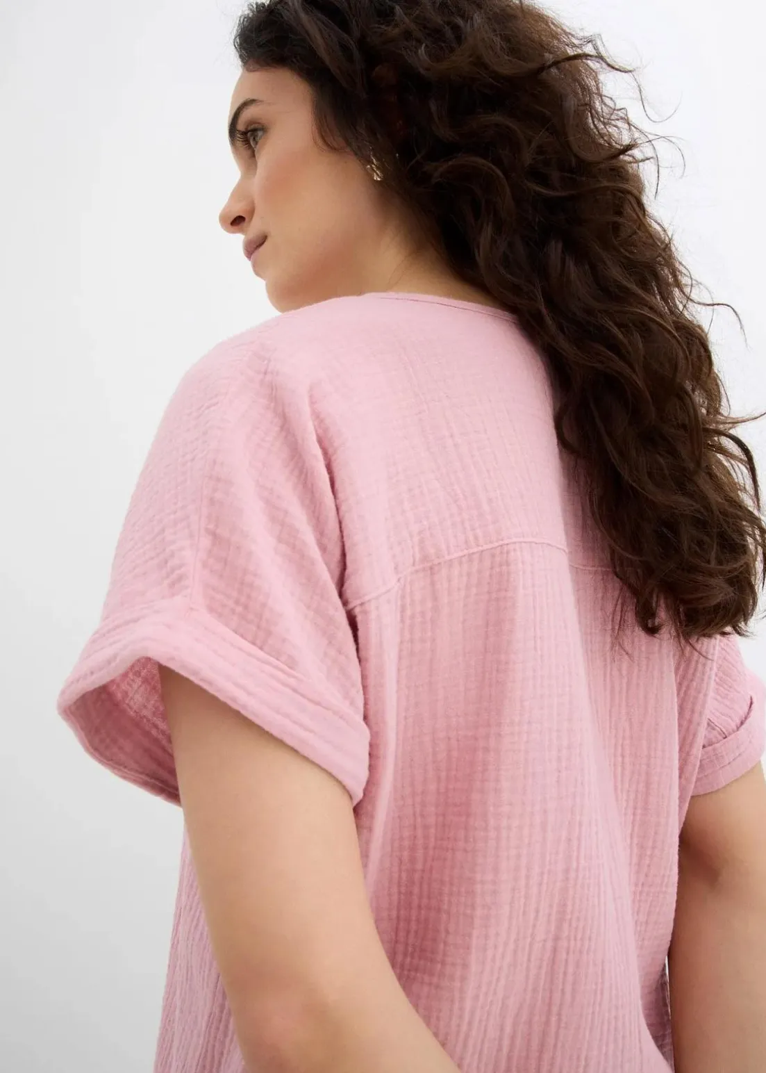 Kurzarmbluse aus Musselin