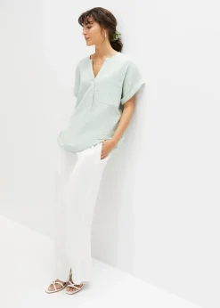 Kurzarmbluse aus Musselin