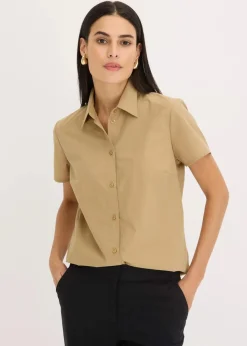 Kurzarmbluse aus Popeline