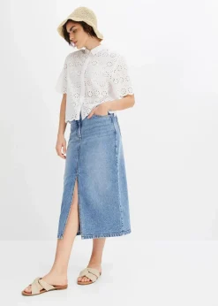 Kurzarmbluse aus reiner Baumwolle