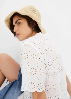 Kurzarmbluse aus reiner Baumwolle