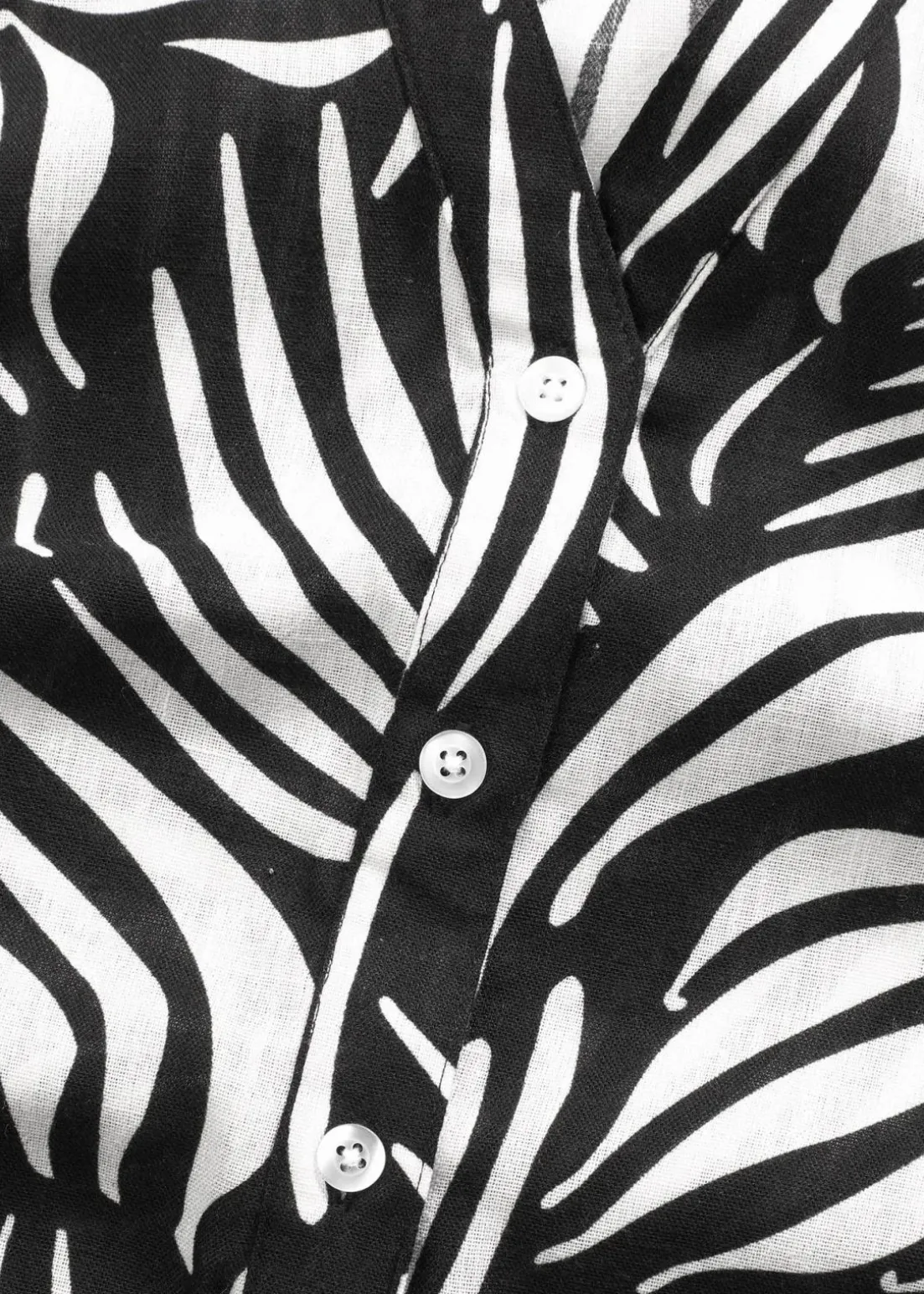 Kurzarmbluse in Leinenoptik