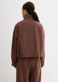Kurze Übergangsjacke aus Viskose-Mix