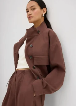 Kurze Übergangsjacke aus Viskose-Mix