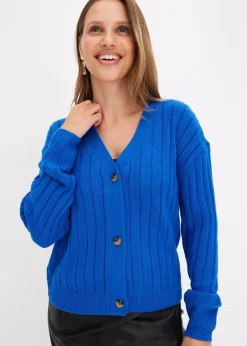 Kurze Ripp-Strickjacke