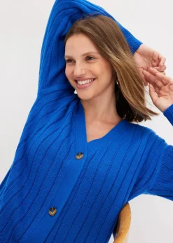 Kurze Ripp-Strickjacke