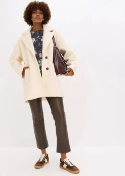 Kurzer Bouclé-Mantel, oversized