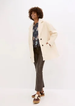 Kurzer Bouclé-Mantel, oversized