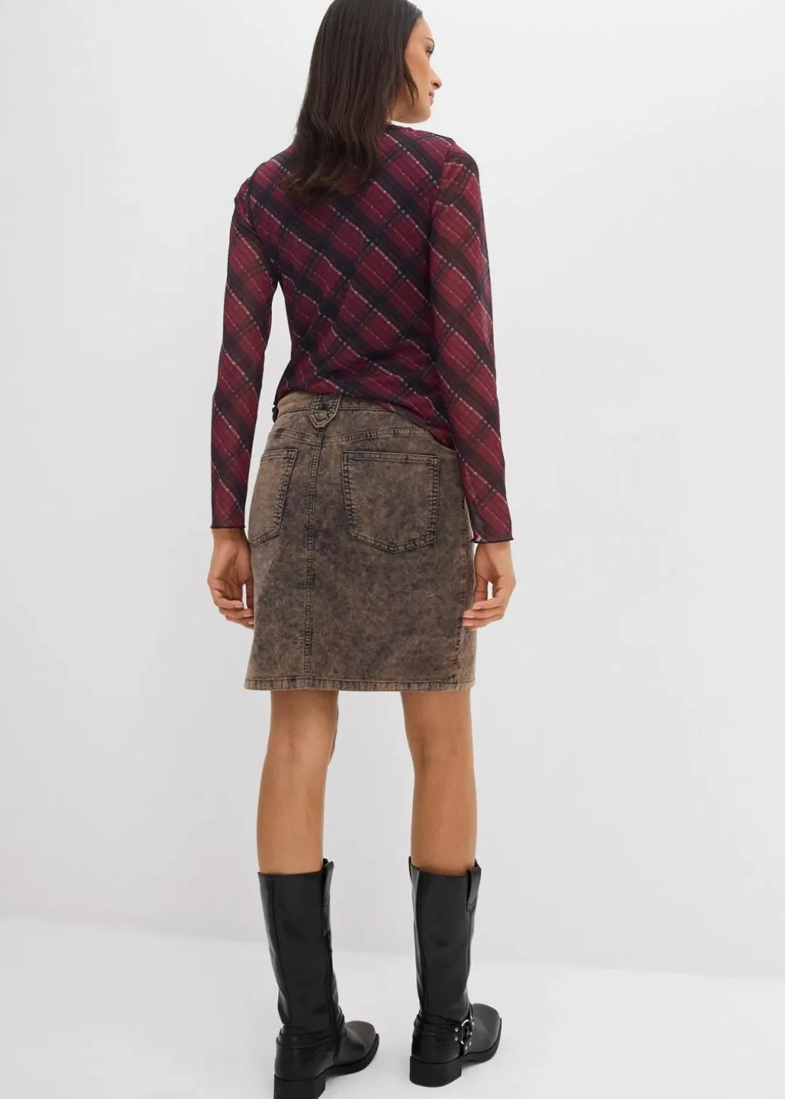 Kurzer Cordrock in Washed-Optik