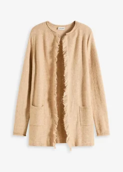 Kurzer Strickmantel mit Pailetten und Glanzgarn