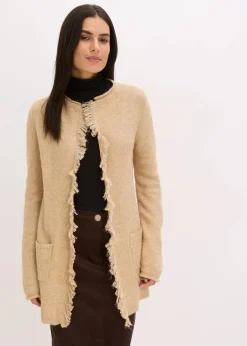 Kurzer Strickmantel mit Pailetten und Glanzgarn