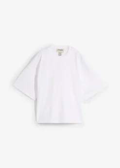 Kurzes Oversize-Shirt aus reiner schwerer Bio-Baumwolle