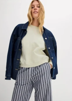 Kurzes Oversize-Sweatshirt aus reiner Bio-Baumwolle