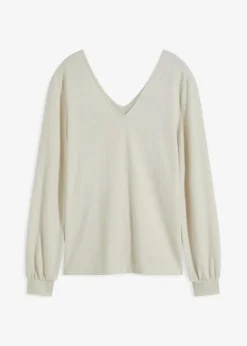 Kuschel-Fleeceshirt mit Perlen