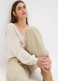 Kuschel-Fleeceshirt mit Perlen