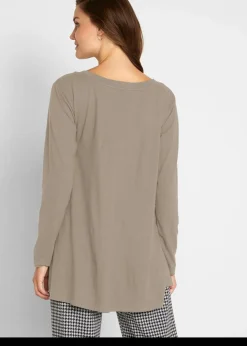 Langarmshirt aus Baumwoll-Viskose-Mix