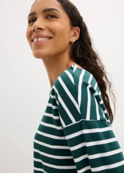 Langarmshirt aus reiner Bio-Baumwolle, (2er Pack)