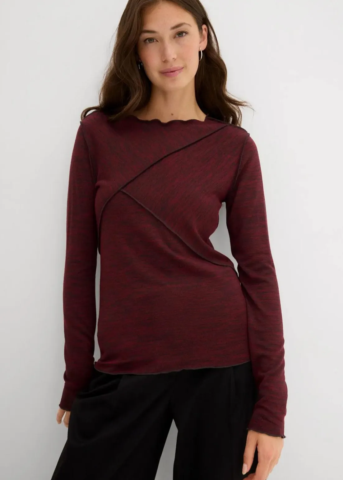 Langarmshirt aus softem Viskose-Mix