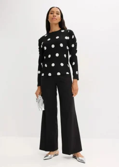 Langarmshirt aus strukturiertem Crêpe