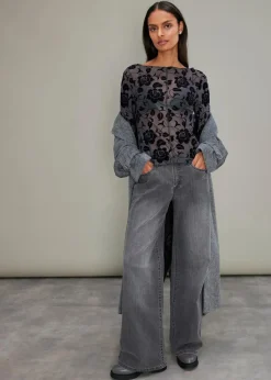 Langarmshirt mit leichter Transparenz