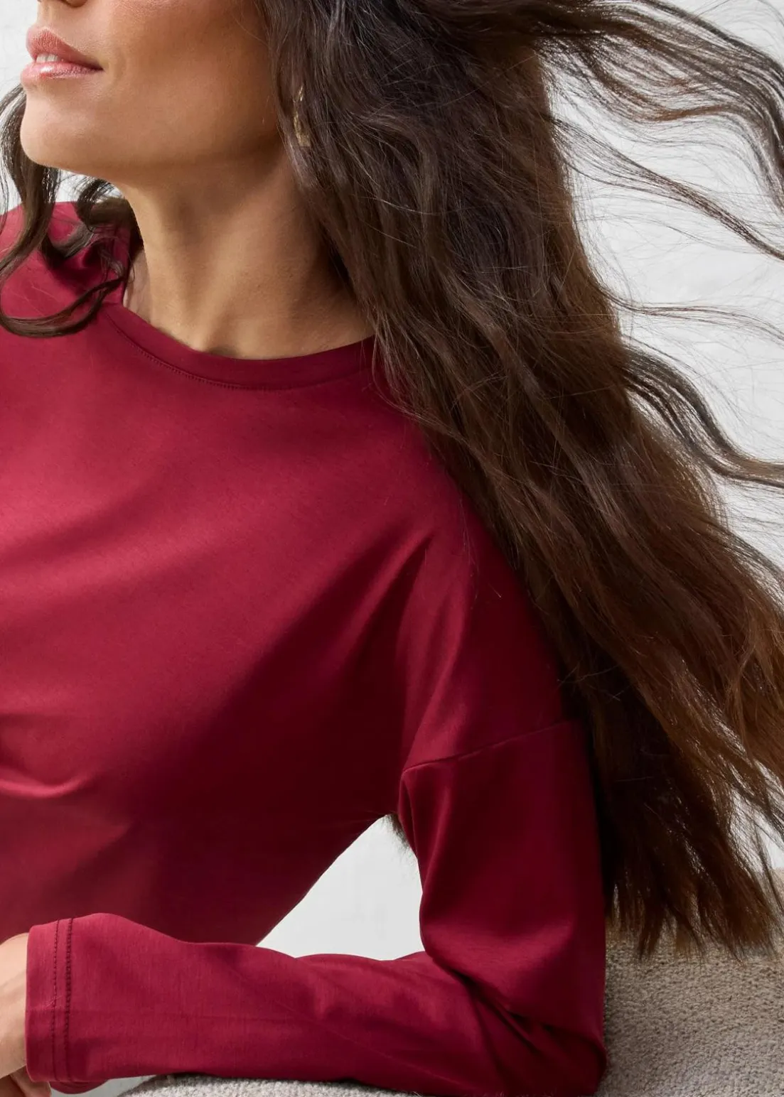 Langarmshirt mit Seidenanteil