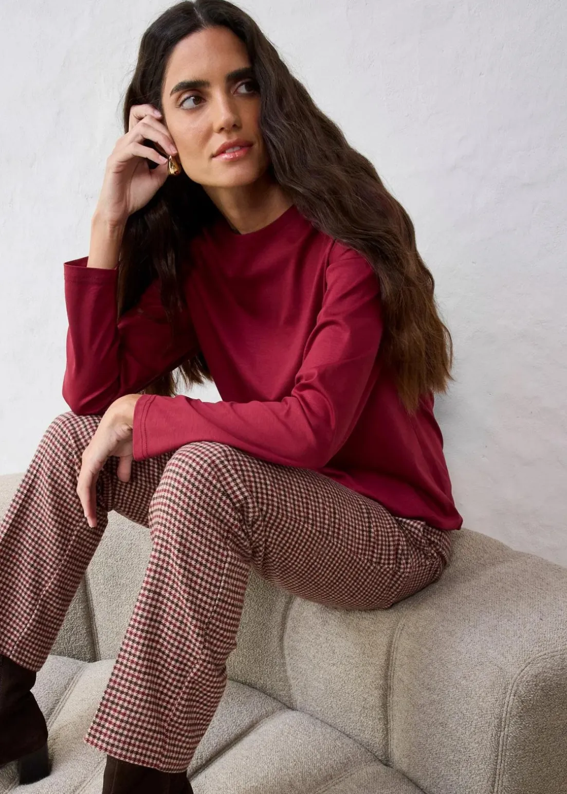 Langarmshirt mit Seidenanteil