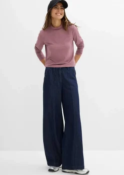 Langarmshirt mit Stehkragen mit recyceltem Polyamid