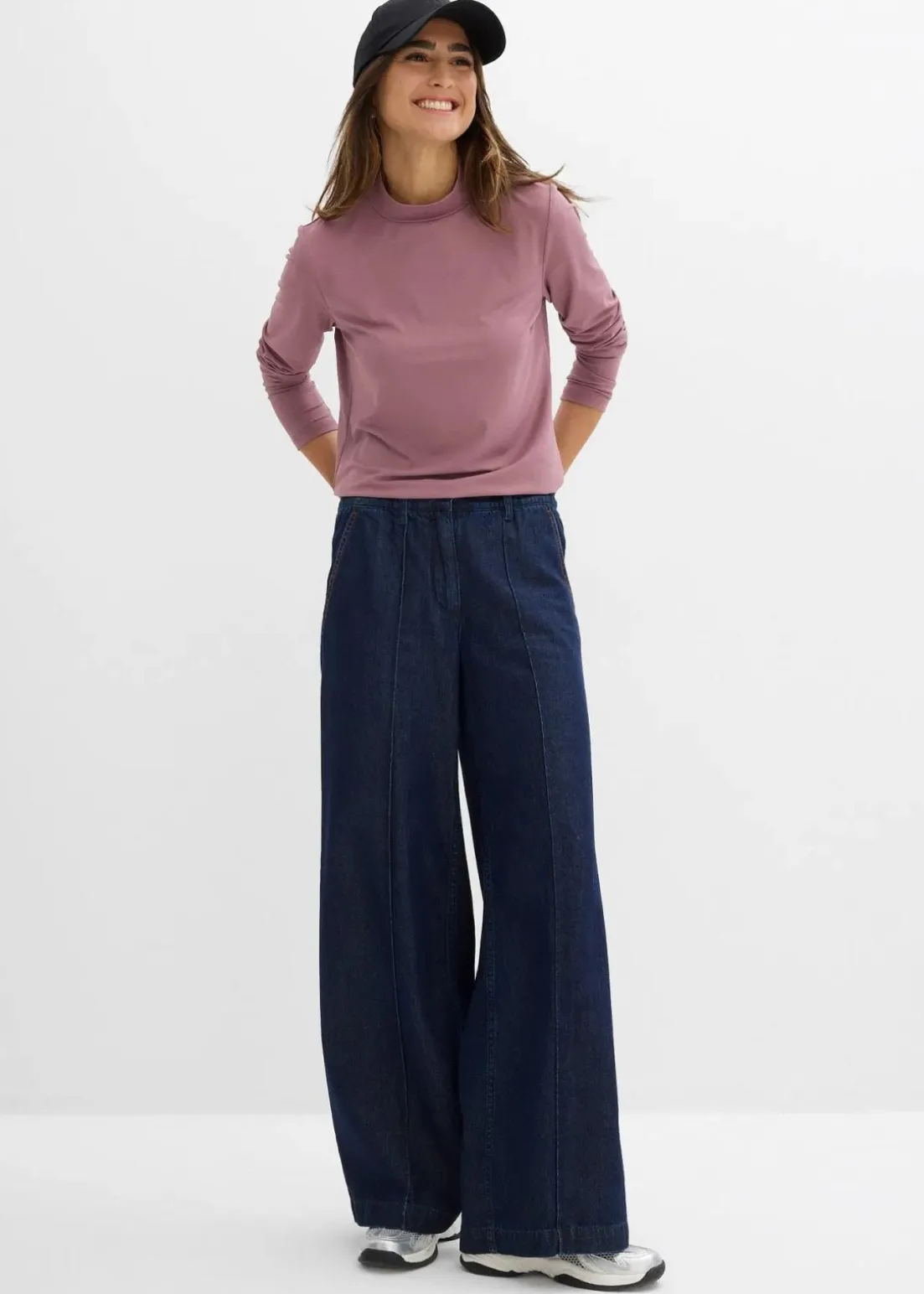 Langarmshirt mit Stehkragen mit recyceltem Polyamid