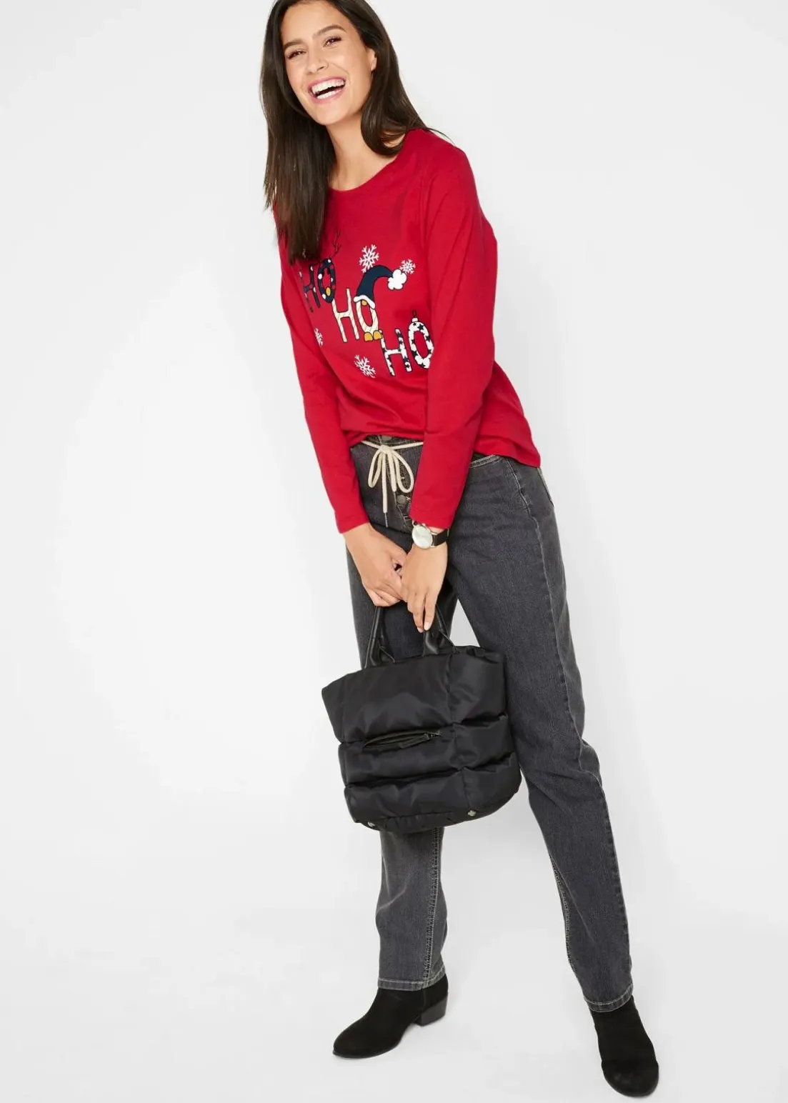 Langarmshirt mit Weihnachtsmotiv